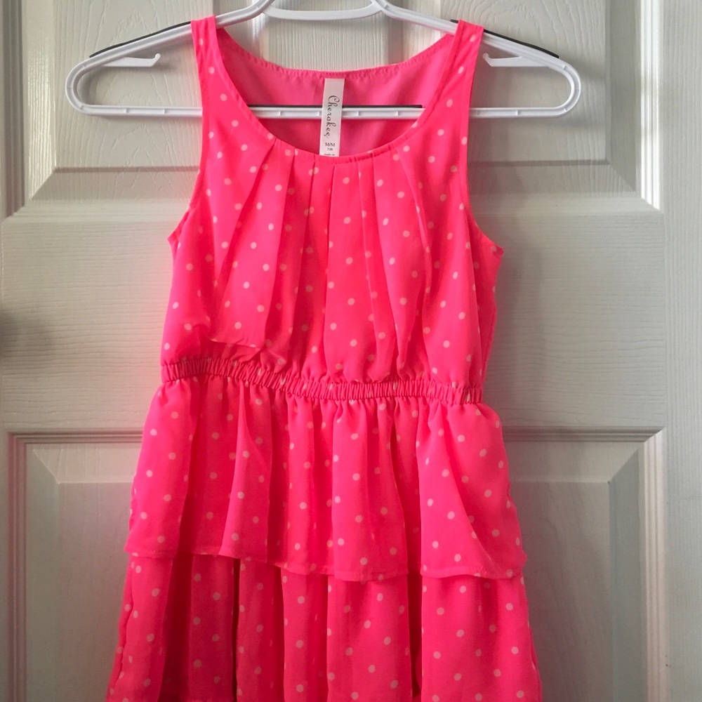 Pink Polkadot Ruffle Dress